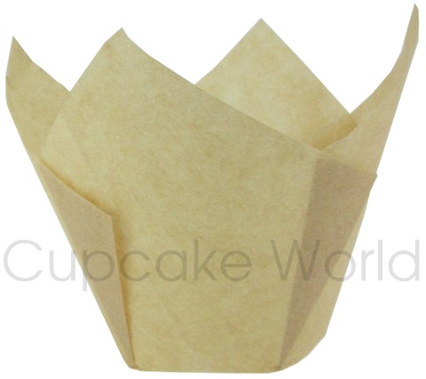 200PC CAFE STYLE NATURAL PAPER CUPCAKE MUFFIN WRAPS JUMBO
